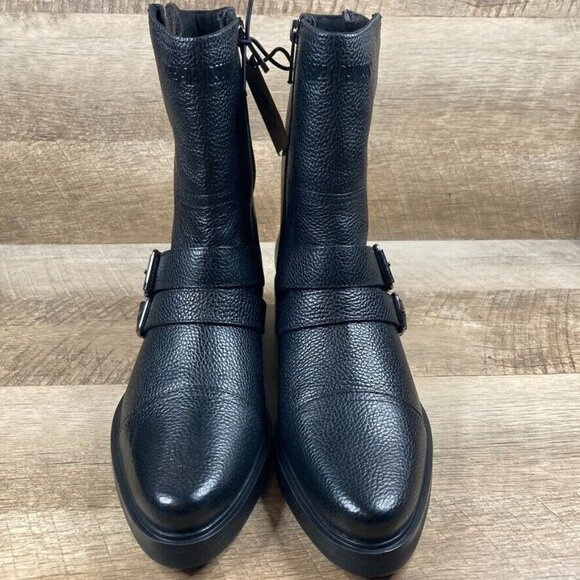 Harley Davidson Jerilyn Double Buckle Black Motorcycle Boots Women's Size 7M - Picture 3 of 12